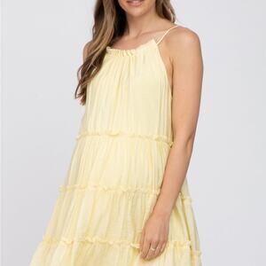 Yellow Tier Ruffle Dress by SHE + SKY